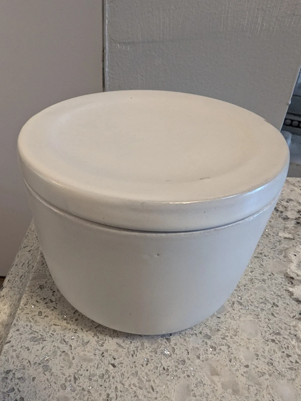 Hearth & Hand with Magnolia Stoneware SALT Cellar Canister w Lid White Farmhouse